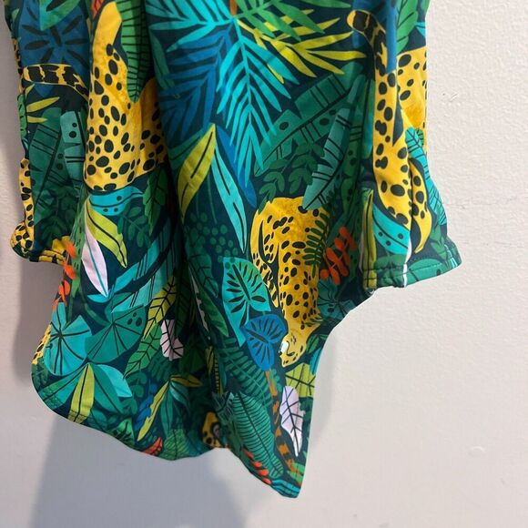 Palms Away By Red Dress Women Green One Piece Swimsuit XS Island Oasis Print NWT - Picture 4 of 10